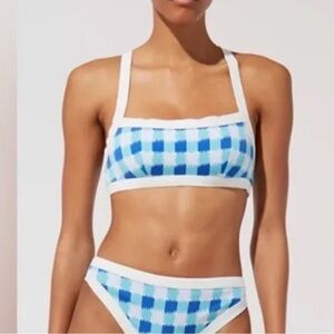 Solid And Striped The Scottie Bikini‎ Top In Greek Blue Sz S